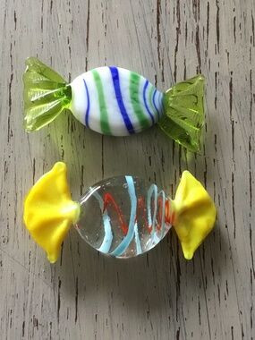 Murano Style Glass Oval Candy